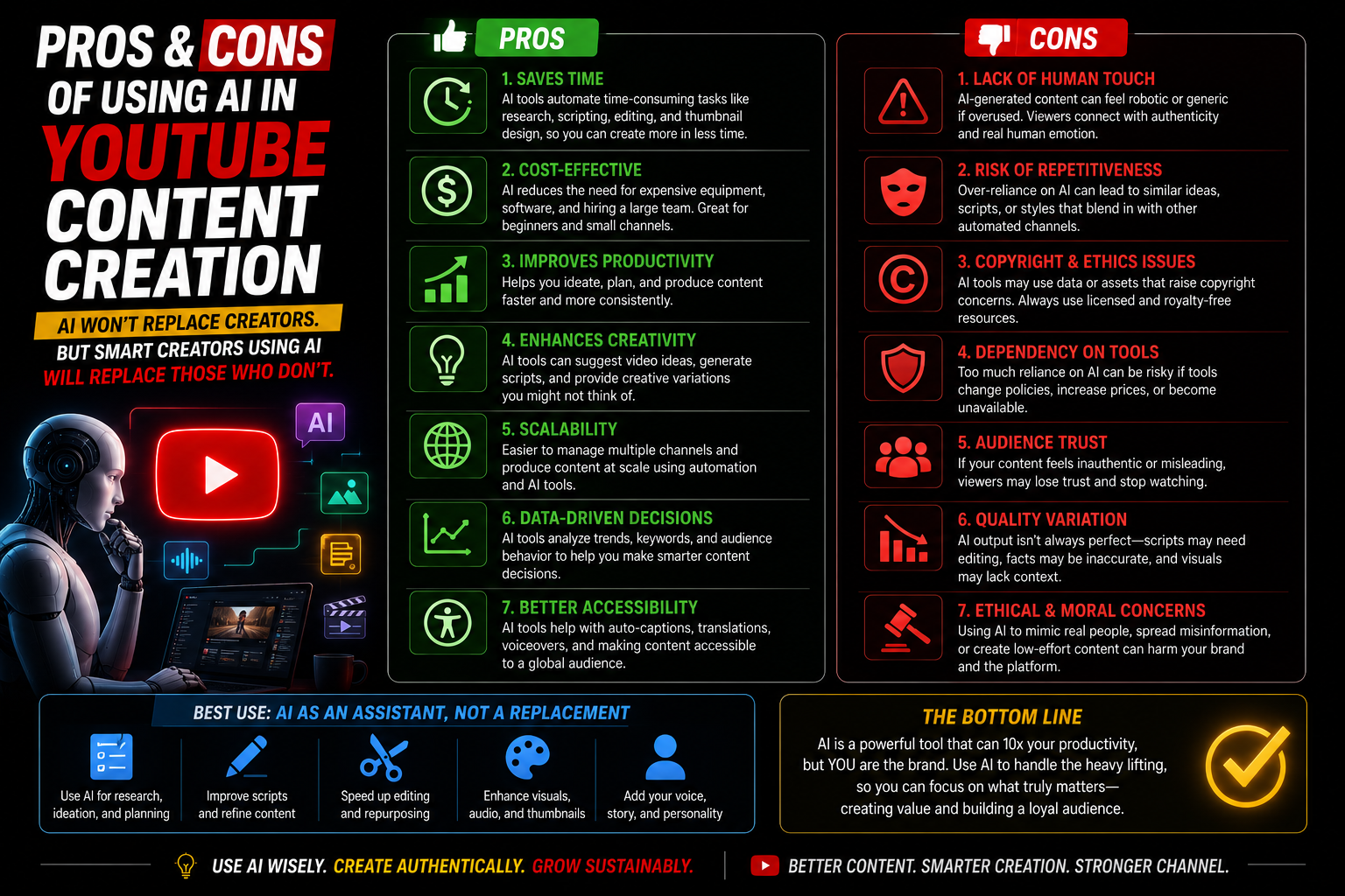 Pros and Cons of Using AI in YouTube Content Creation