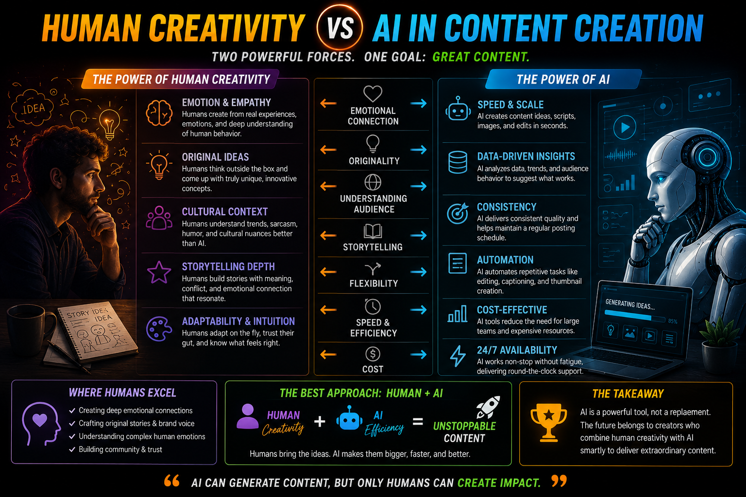Human Creativity vs AI in Content Creation